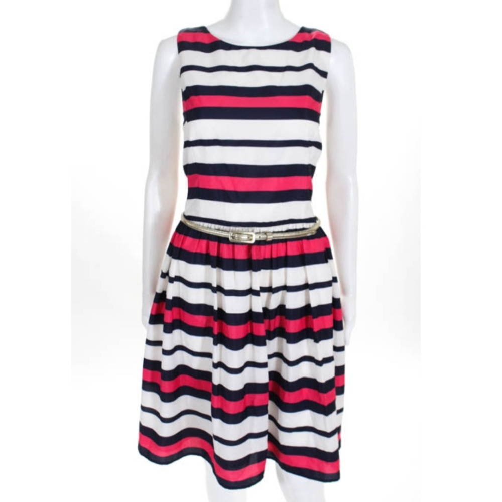 Eliza J Striped fit and flare dress 8P